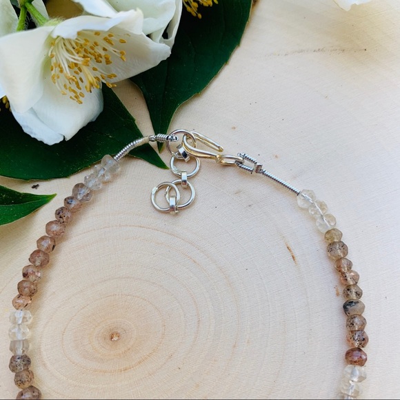 Quartz bracelet genuine gemstone sterling silver bracelet - Picture 3 of 6